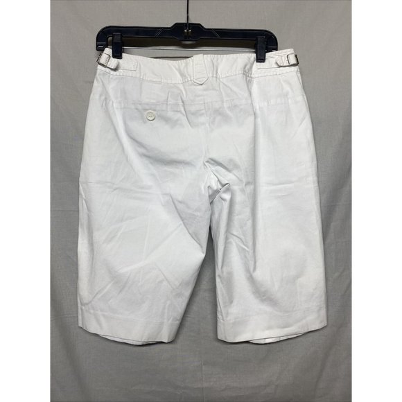 Ann Taylor Loft Women Shorts pant Bottom 4 Classic Bermuda White Adjustable Band - Picture 4 of 5